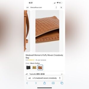 Madewell Woman’s woven warm coffee colors crossbody